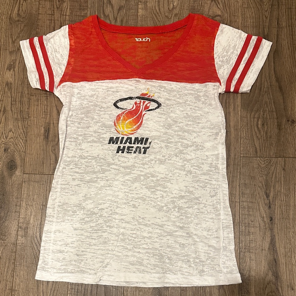 Miami Heat Red and White Semi-Sheer T-Shirt
